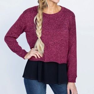 Agnes & Dora cropped slub sweater